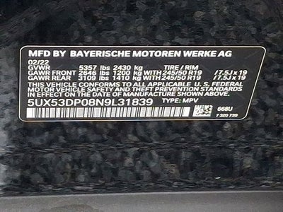 2022 BMW X3 xDrive30i