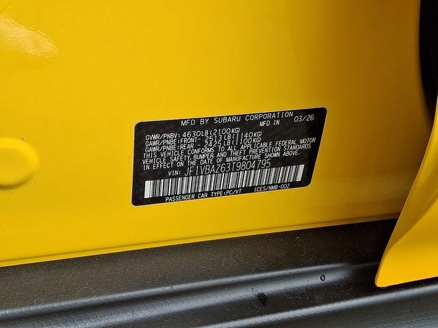2026 Subaru WRX Series.Yellow