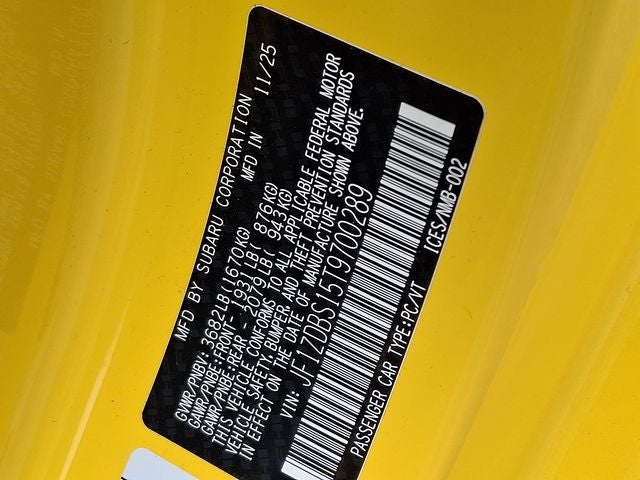 2026 Subaru BRZ Series.Yellow