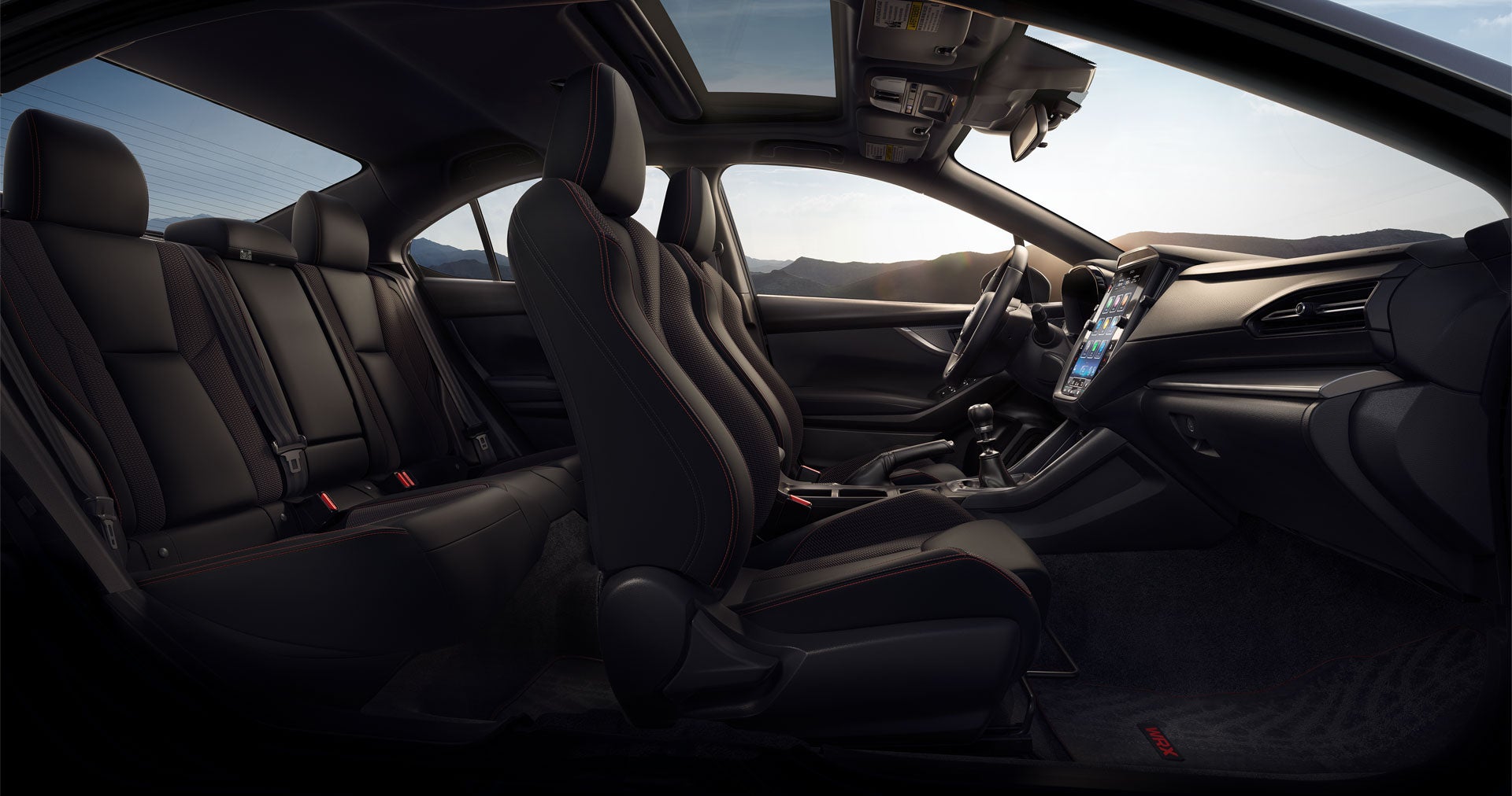 2025 Subaru WRX Premium Shown in Premium Black Cloth/Red Stitching on Front Seats