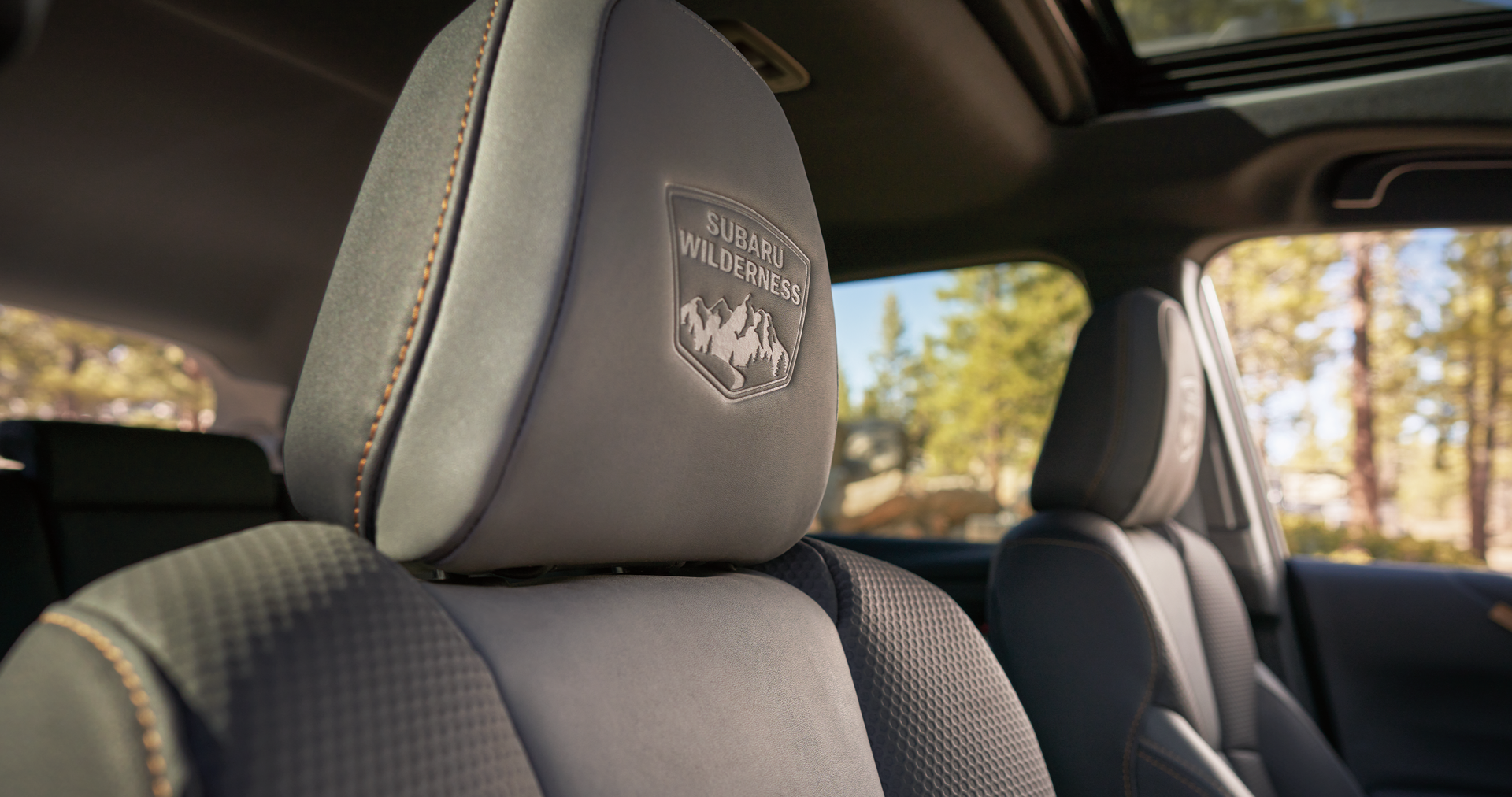 A close-up of the StarTex® water-repellent upholstery on the 2023 Outback Wilderness. | Mid-Hudson Subaru in Wappingers Falls NY