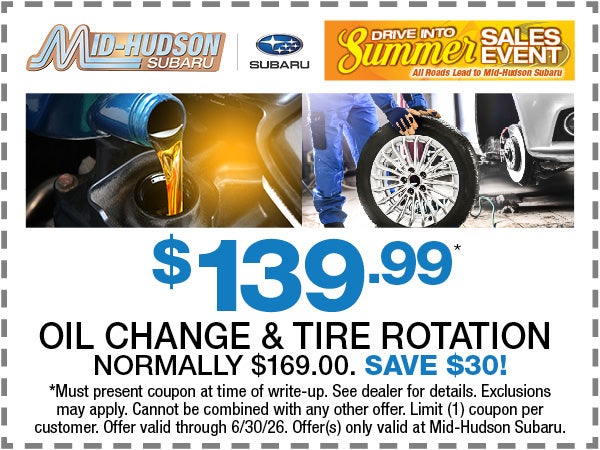 $139.99 Oil Change & Tire Roatation