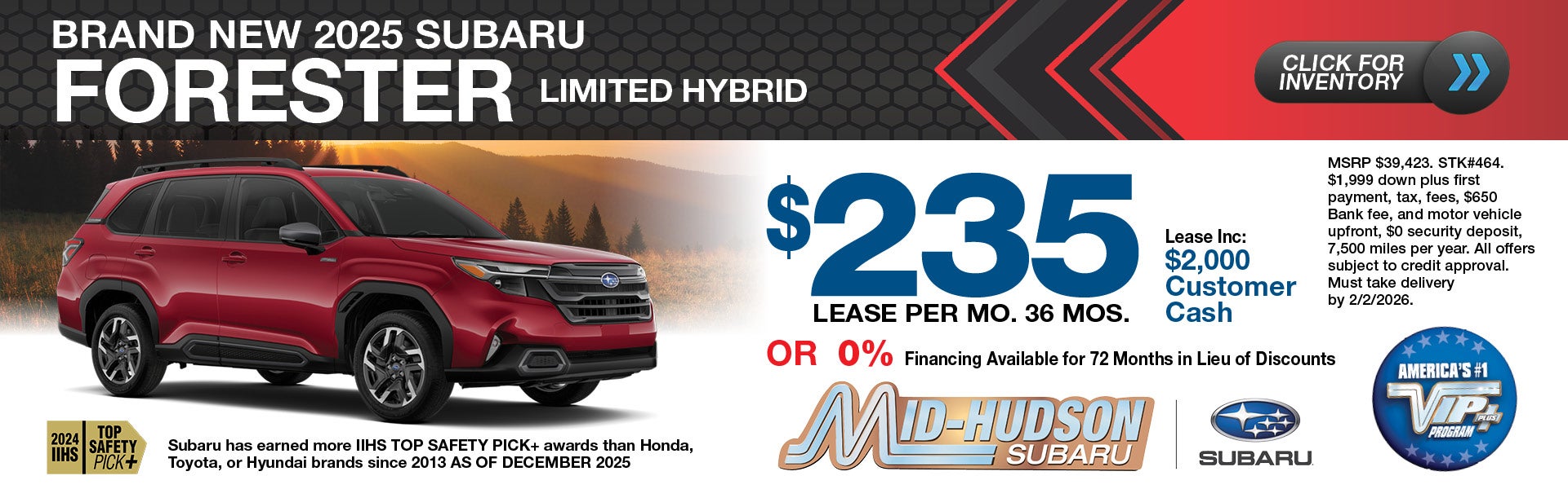 BRAND NEW 2025 SUBARU FORESTER