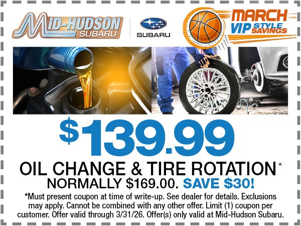 $139.99 Oil Change & Tire Roatation